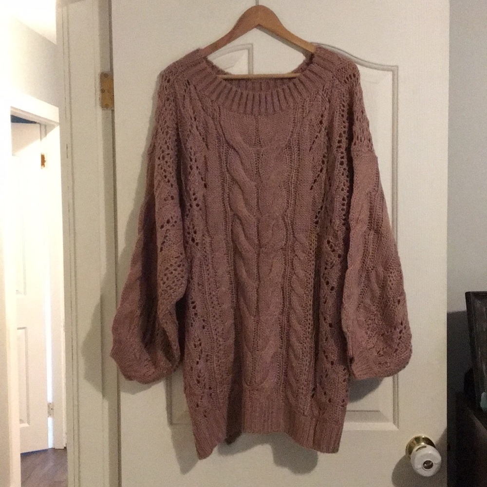 Oversized “Dusty Pink” Knit Sweater